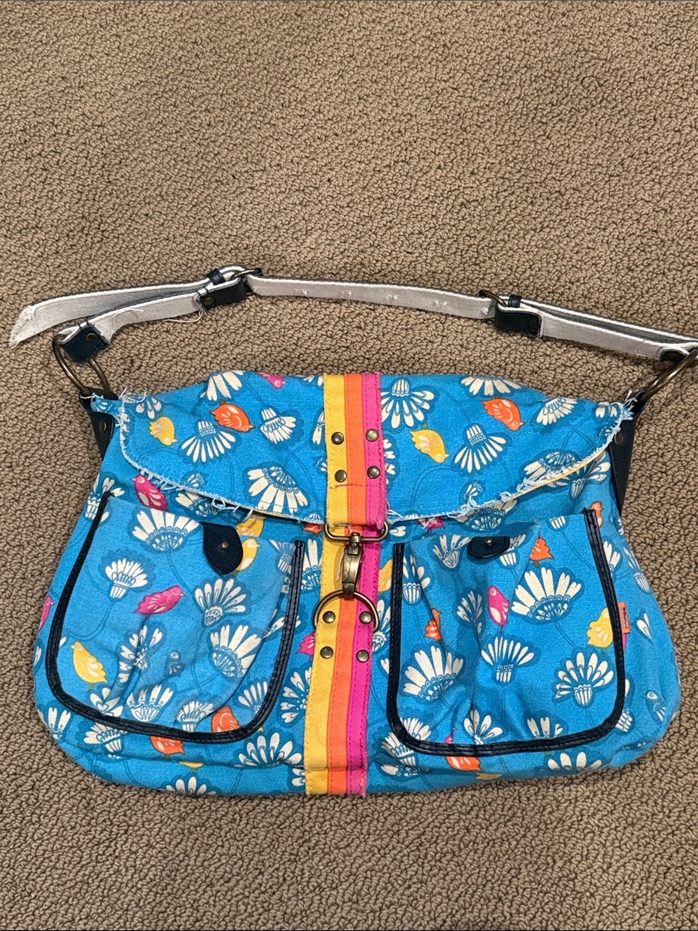 Parcel ny loop floral blue purse